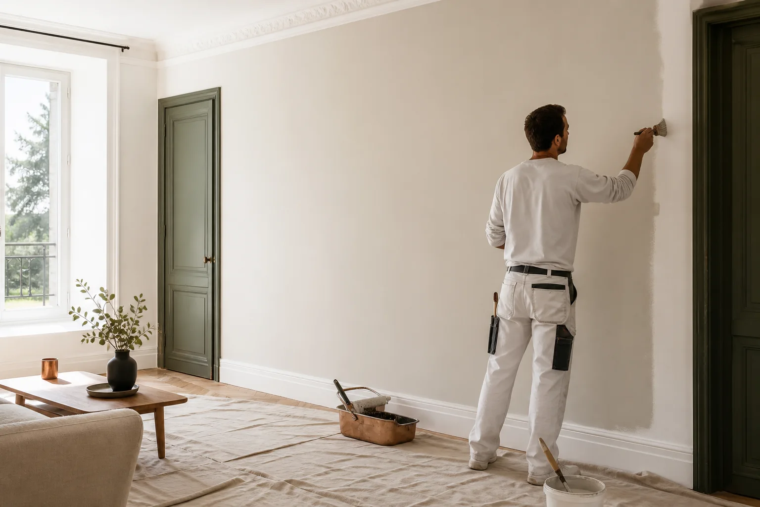 Peinture intérieure appliquée avec précision
